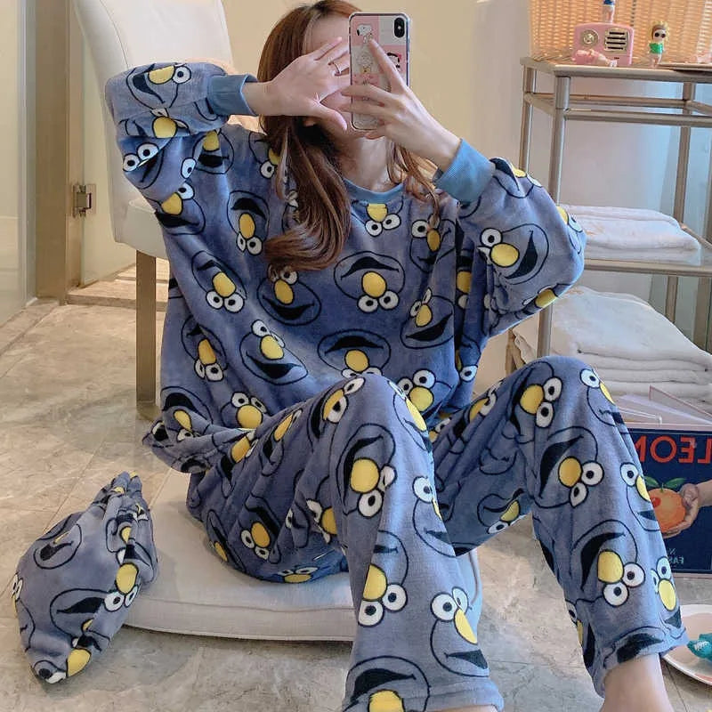 Winter Flannel Pajama Set for Women