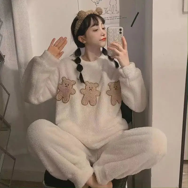 Winter Flannel Pajama Set for Women