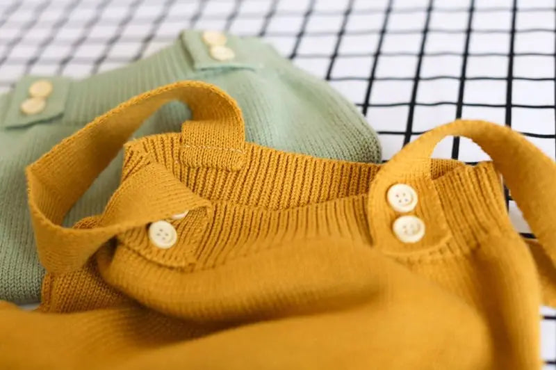 Baby Knitting Romper – Cute Sleeveless Overalls for Newborns (0-24M)
