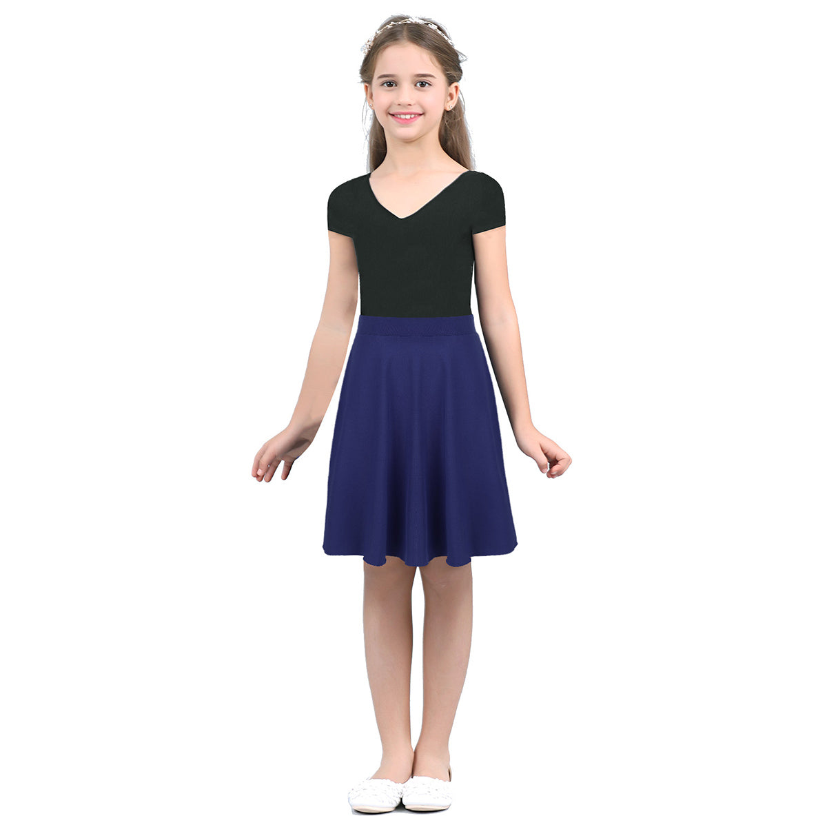 Big Girls' Knee-Length A-Line Skater Skirt