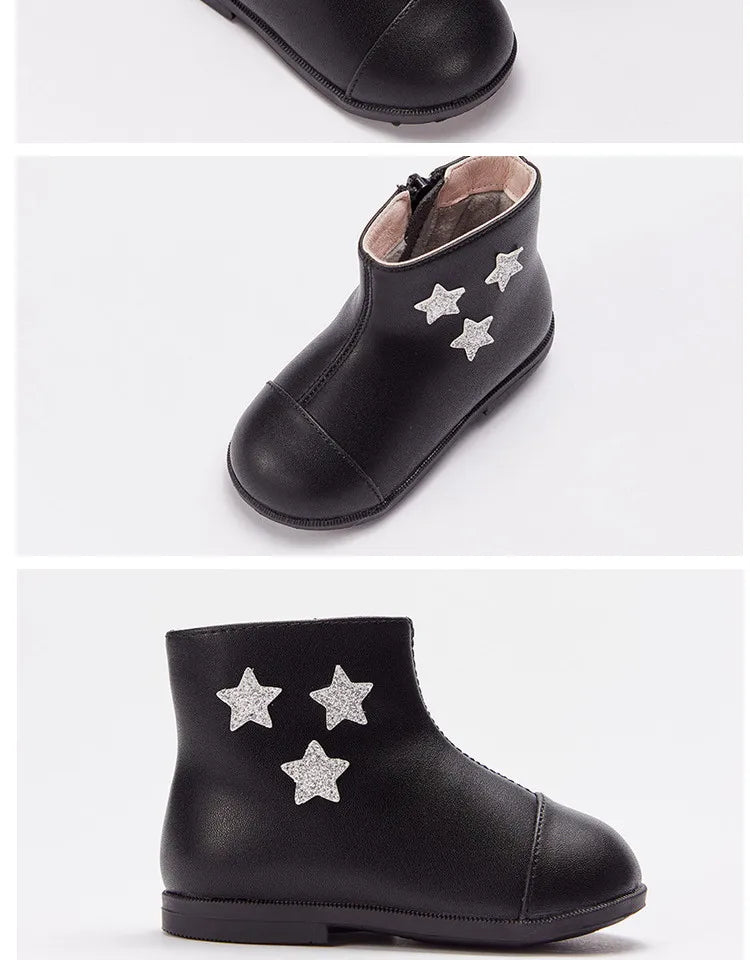 Dave Bella winter girls fashion stars leather boots