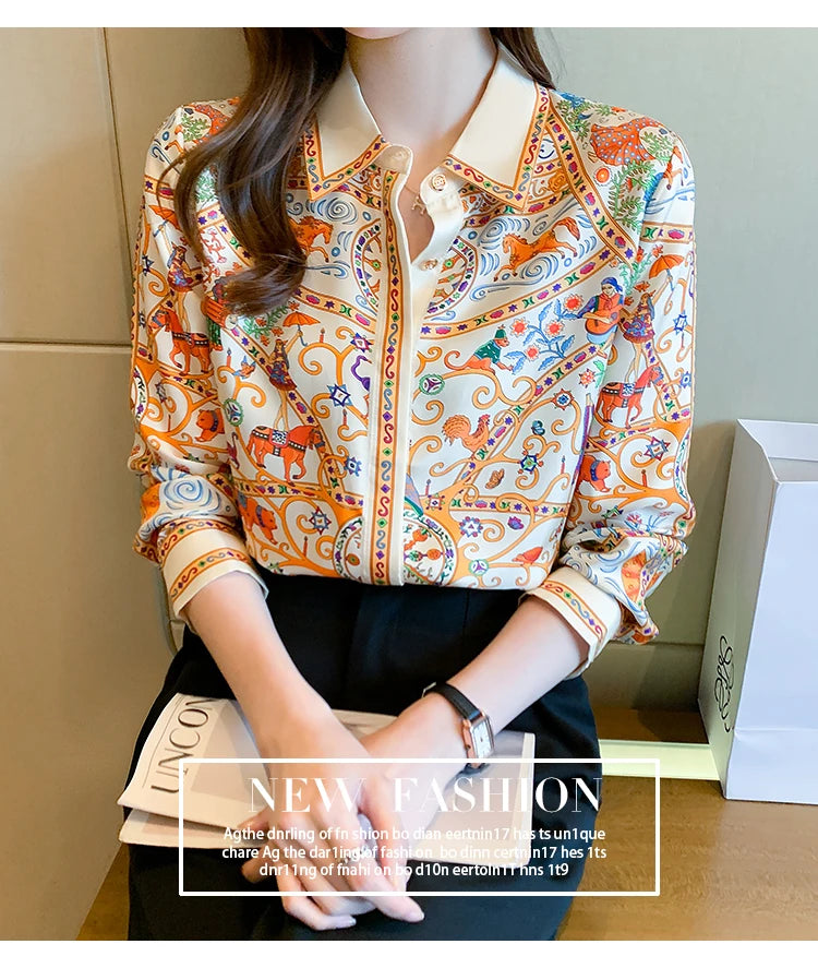 Floral Elegance: Long Sleeve Blouses for Women