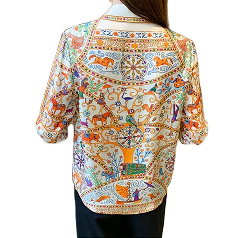 Floral Elegance: Long Sleeve Blouses for Women