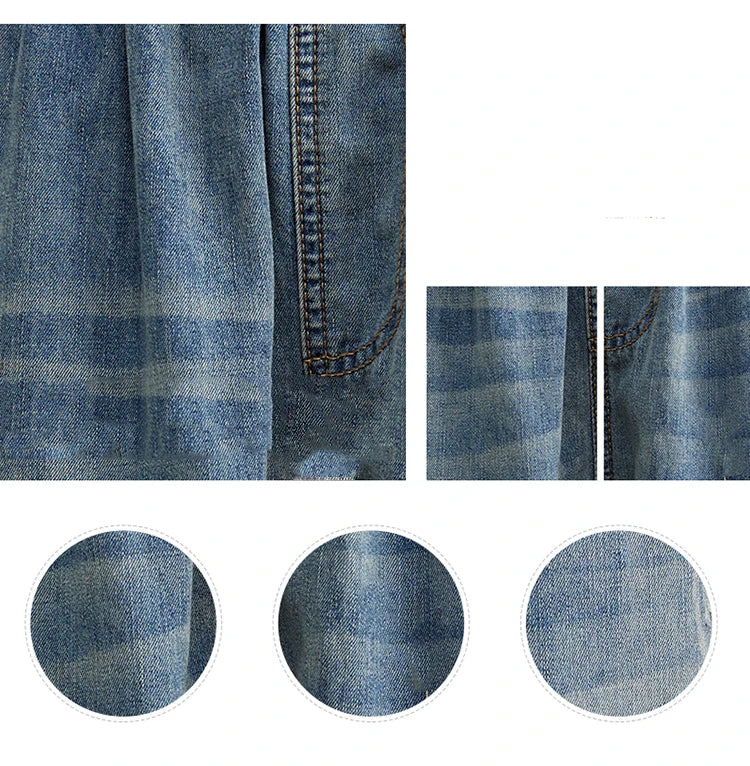 Women's Cartoon Embroidery Denim Pants – Casual High-Waist Harem Style with Pockets and Trendy Distressed Details.