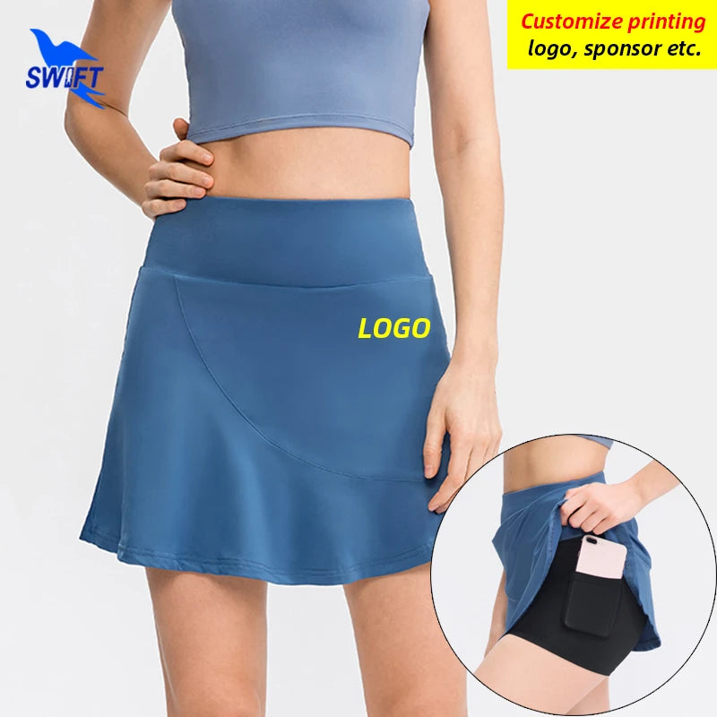 Women’s High Waist Tennis Skirts with Shorts - Quick Dry Gym Fitness Wear