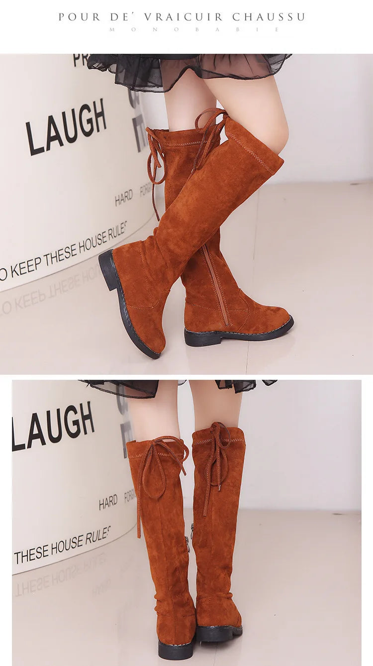 Girls' Knee-High Fashion Boots - Warm Winter Princess Boots for Kids