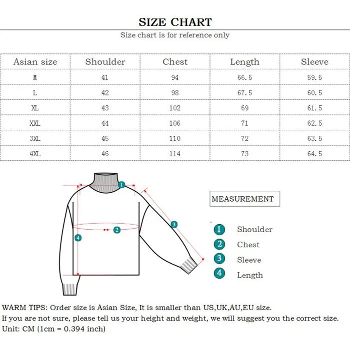 Men's Warm Turtleneck Wool-Cotton Sweater – Casual, Solid Color, Perfect for Autumn, Winter, and Christmas