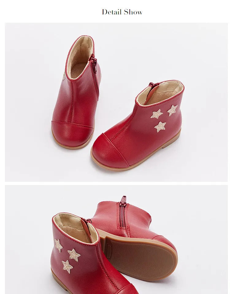 Dave Bella winter girls fashion stars leather boots