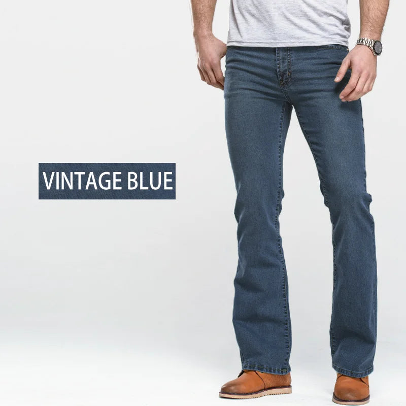 Boot Cut Slim Fit Jeans – Classic Stretch Denim for Men