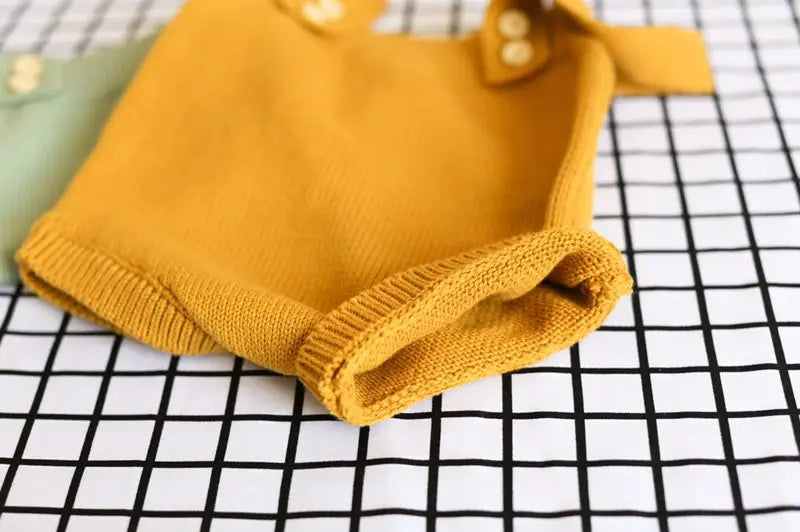 Baby Knitting Romper – Cute Sleeveless Overalls for Newborns (0-24M)