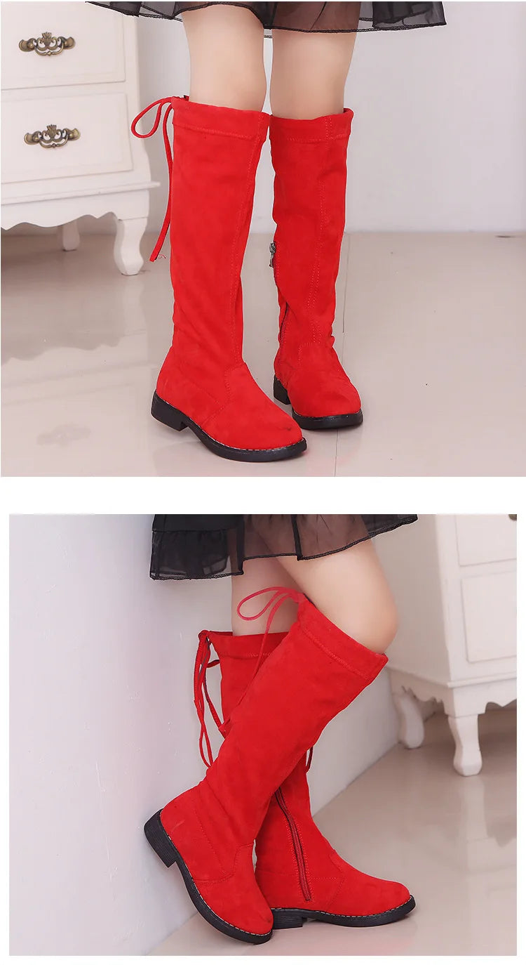 Girls' Knee-High Fashion Boots - Warm Winter Princess Boots for Kids