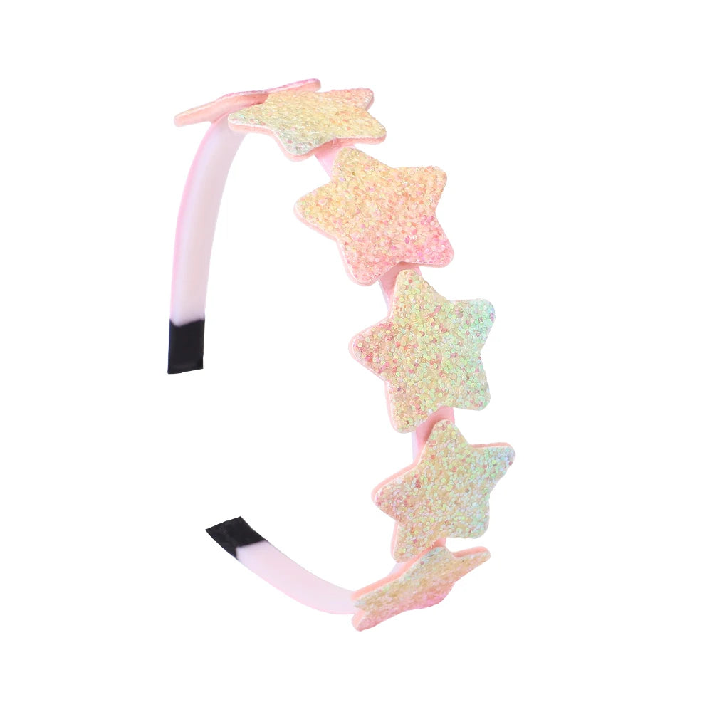 Fashion Glitter Hair Bands for Girls – Cute Bow, Stars, and Colorful Hair Hoop Accessories for Kids