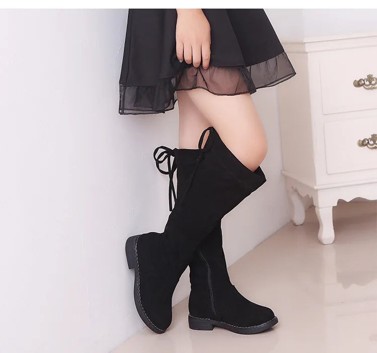 Girls' Knee-High Fashion Boots - Warm Winter Princess Boots for Kids