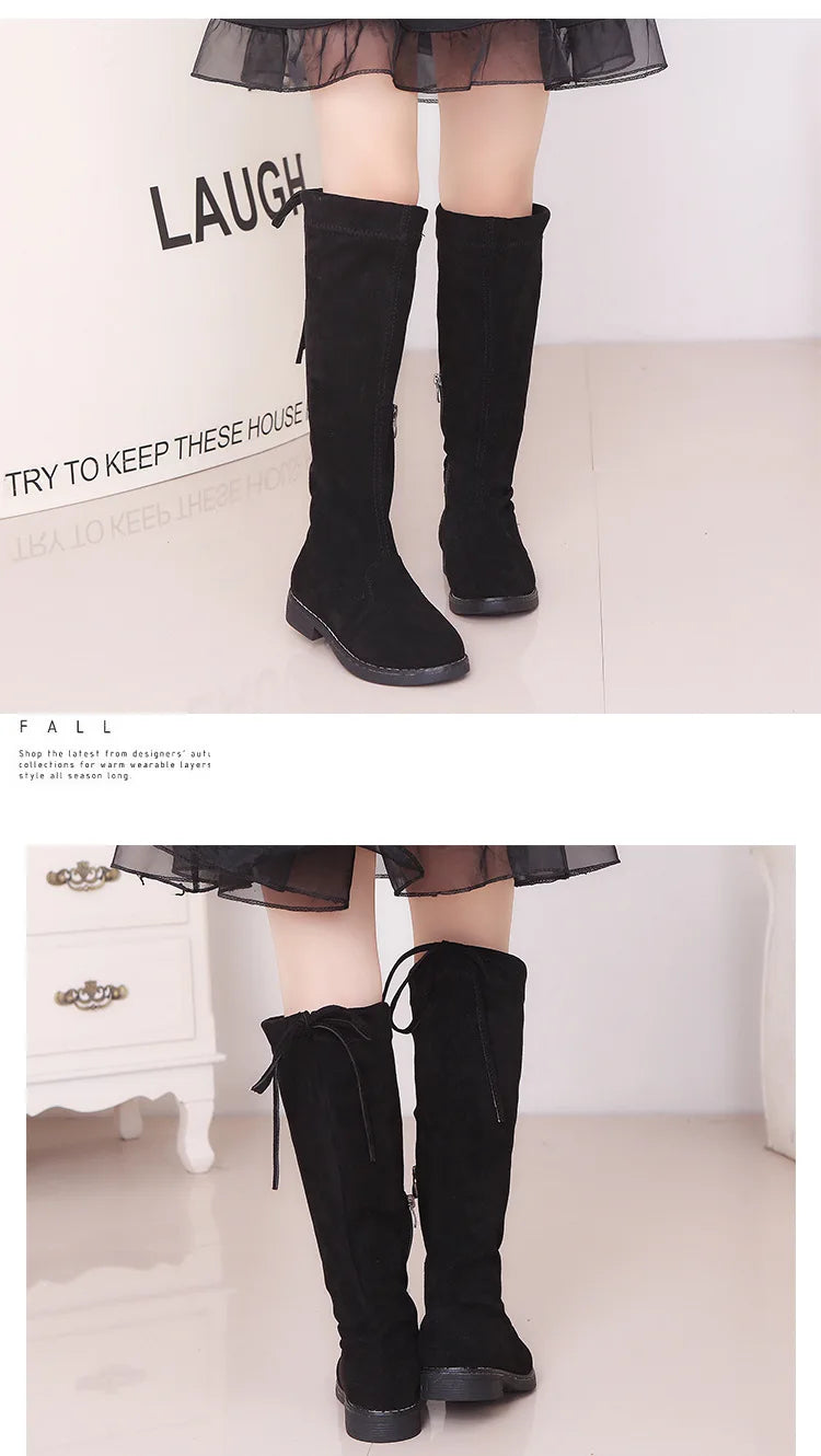 Girls' Knee-High Fashion Boots - Warm Winter Princess Boots for Kids
