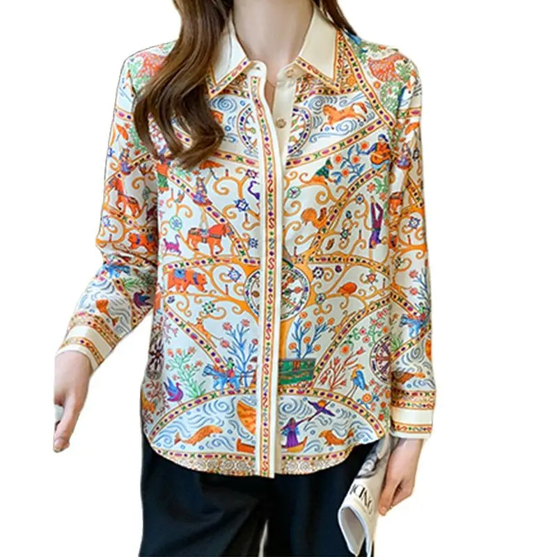 Floral Elegance: Long Sleeve Blouses for Women