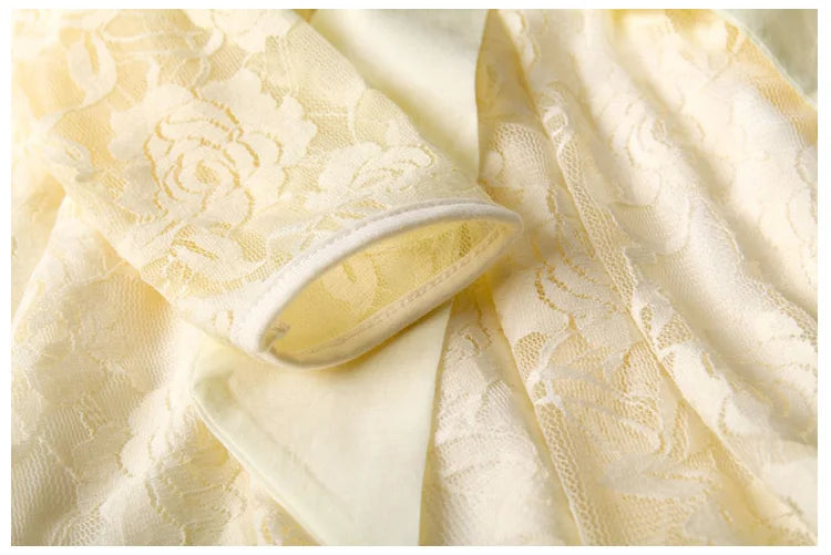 Flower Girl Dress: Long Sleeve White & Beige Summer Dress