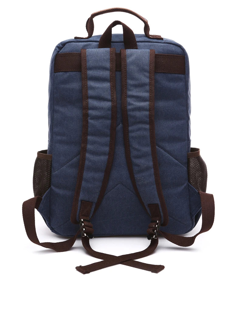 Men's Canvas Backpack – Korean Style Shoulder Bag, Laptop Rucksack for School and Leisure