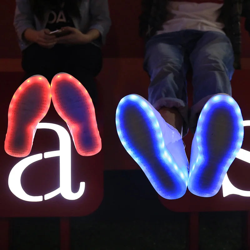 Boys & Girls Luminous LED Shoes - Light-Up Sneakers