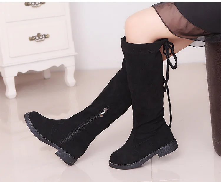 Girls' Knee-High Fashion Boots - Warm Winter Princess Boots for Kids