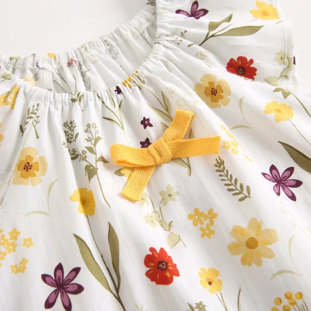 Baby Flower Clothes Set – Toddler Tops + Bottoms, Casual Cotton Outfit (2pcs)