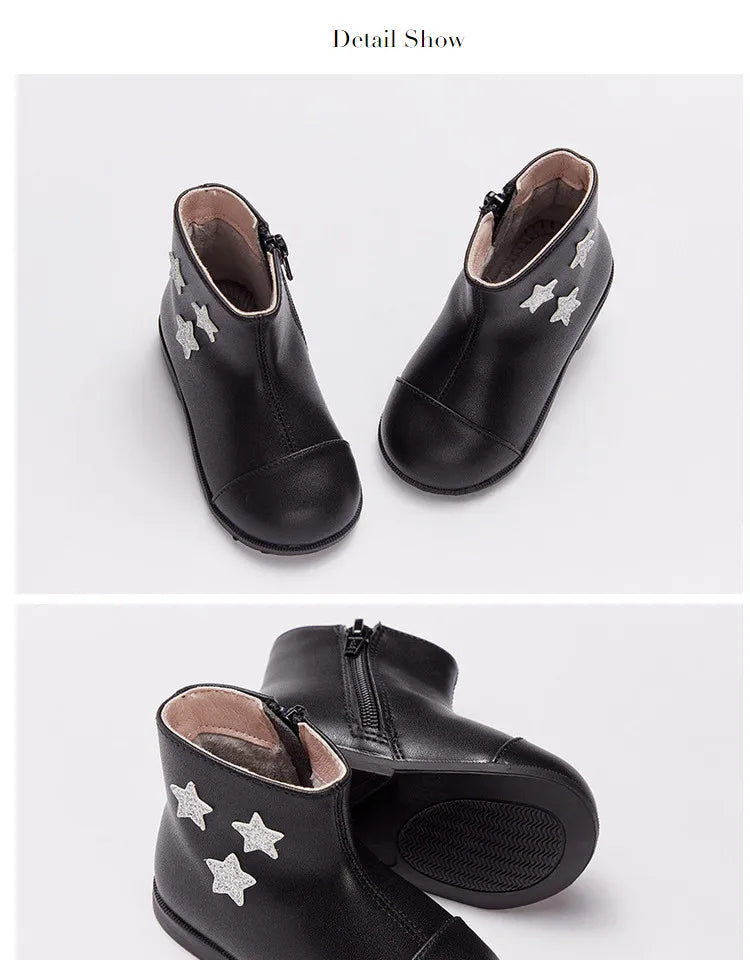 Dave Bella winter girls fashion stars leather boots
