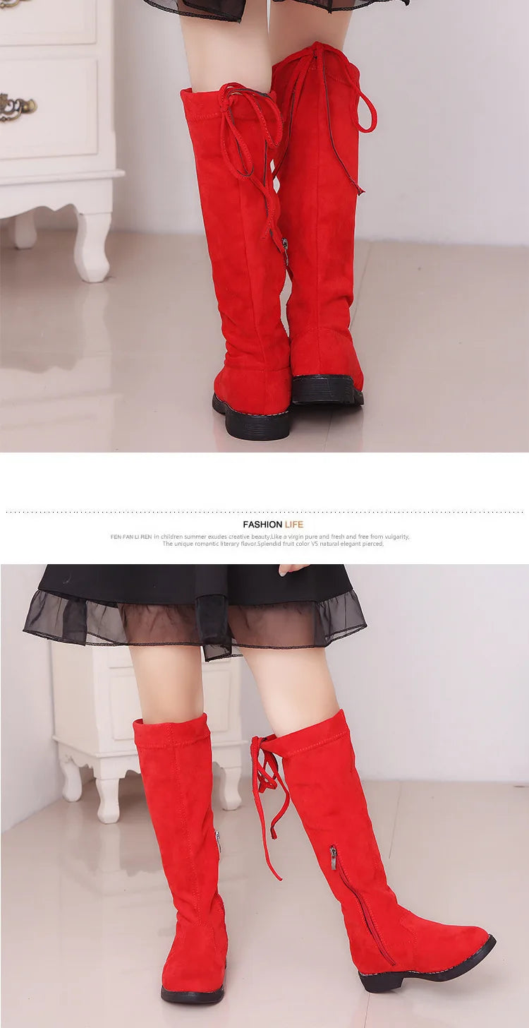 Girls' Knee-High Fashion Boots - Warm Winter Princess Boots for Kids