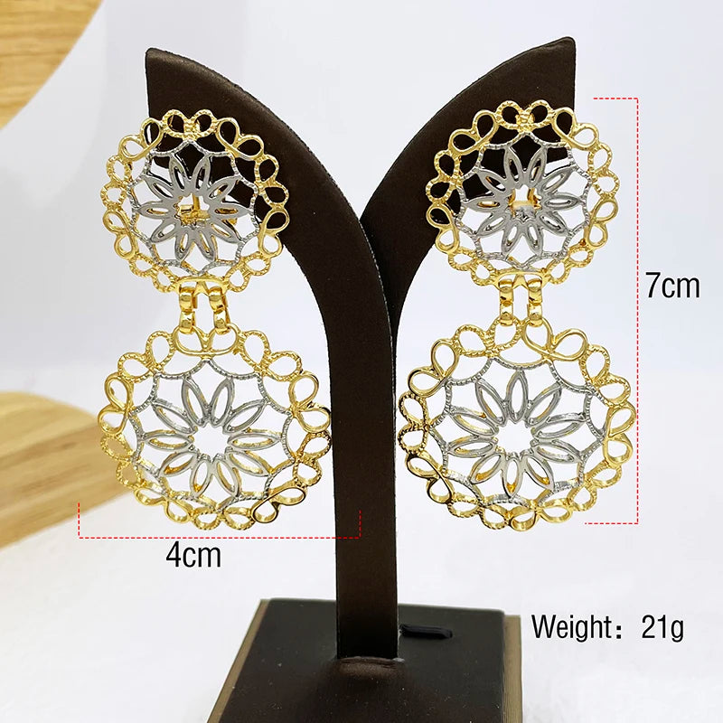 Luxury Two-Tone Big Drop Earrings - Trending Wedding & Party Jewelry