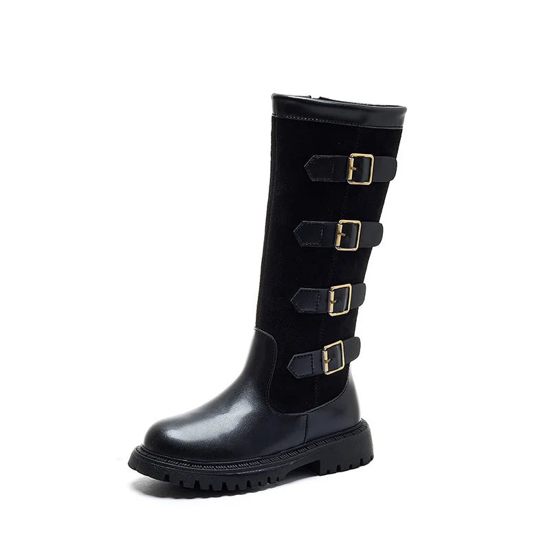 Girls' British Style High-Top Boots - Autumn Winter Fashion & Outdoor Princess Shoes