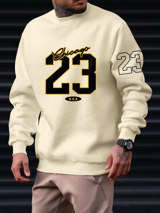 Men's Street Style Fleece Hoodie - Casual Fall Sweater