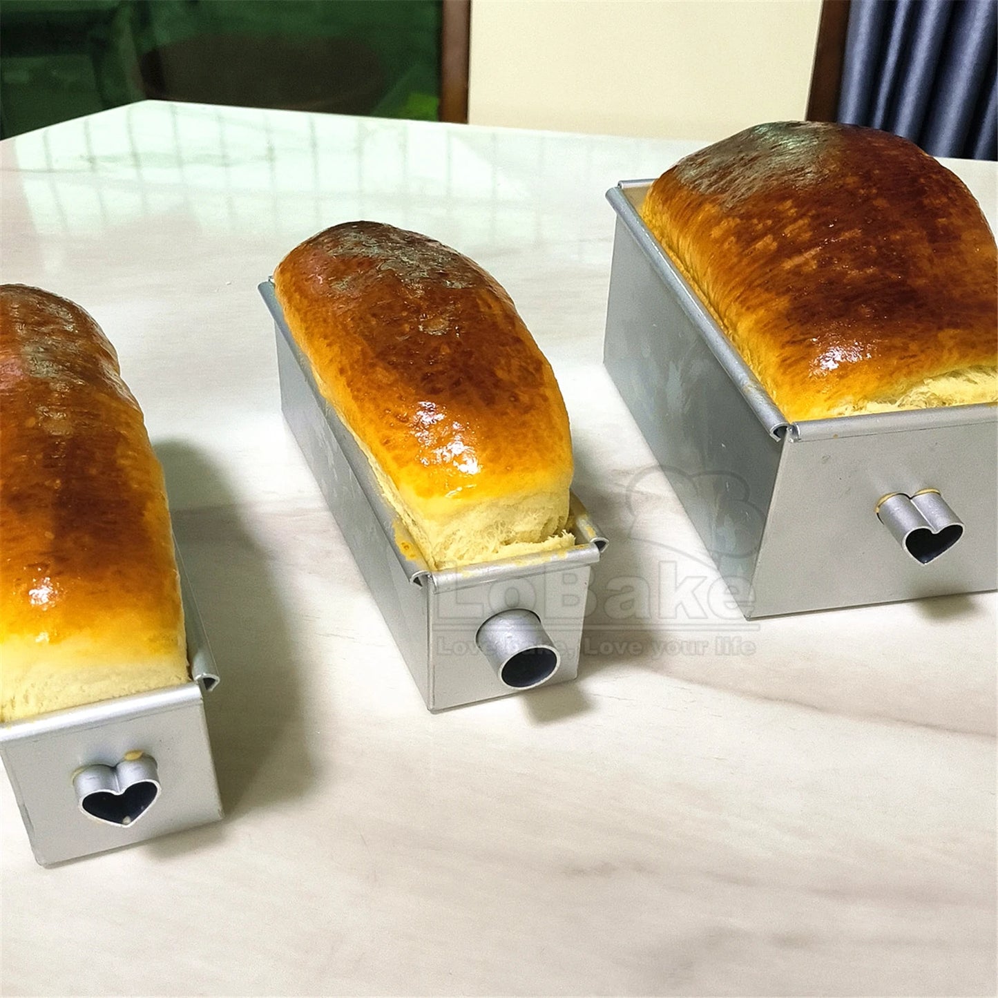 Aluminium Rectangle Toast Bread Mold – 100g/250g with Heart Stick & Mousse Cake Tin