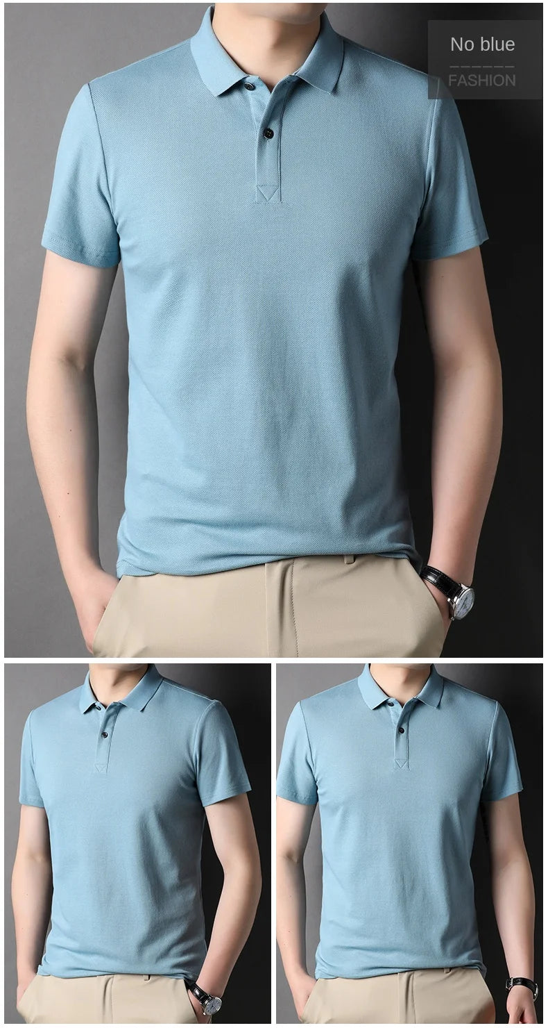 Top Grade 100% Cotton Men's Designer Polo - Summer Solid Short Sleeve
