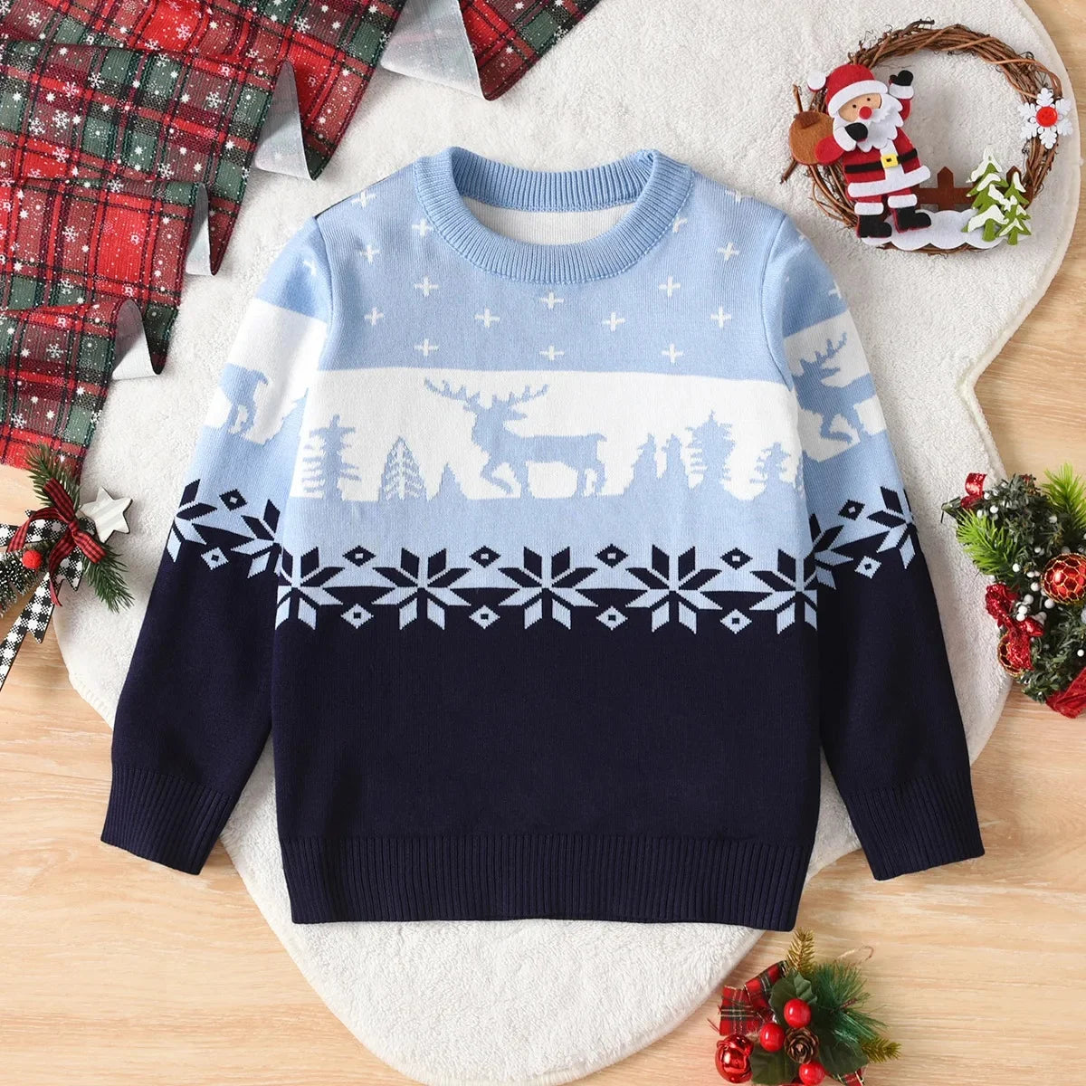 Children's Knit Sweater – Warm Winter Base Layer for Boys, Cozy Autumn/Winter Kids Clothing