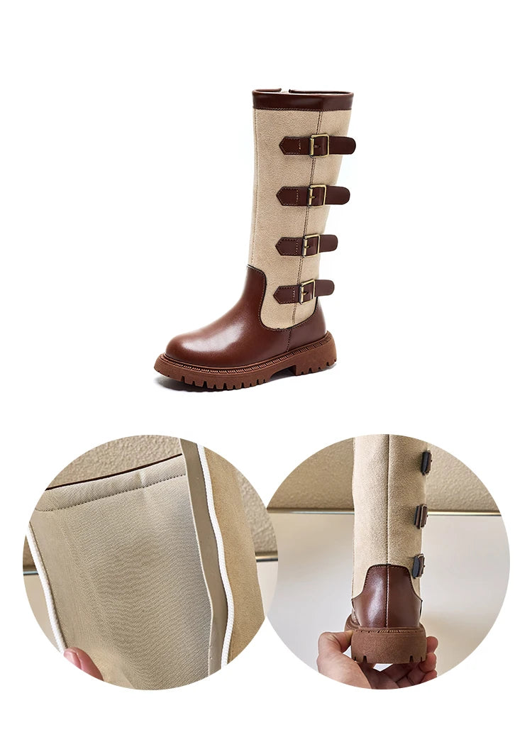 Girls' British Style High-Top Boots - Autumn Winter Fashion & Outdoor Princess Shoes