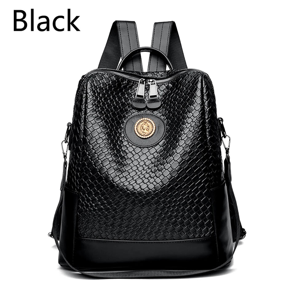 Luxury Leather Women's Backpack - Large Capacity Shoulder Bag