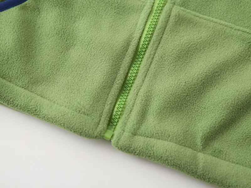 Autumn Winter Baby Boy Fleece Jacket – Letter Sticker & Zipper Coat