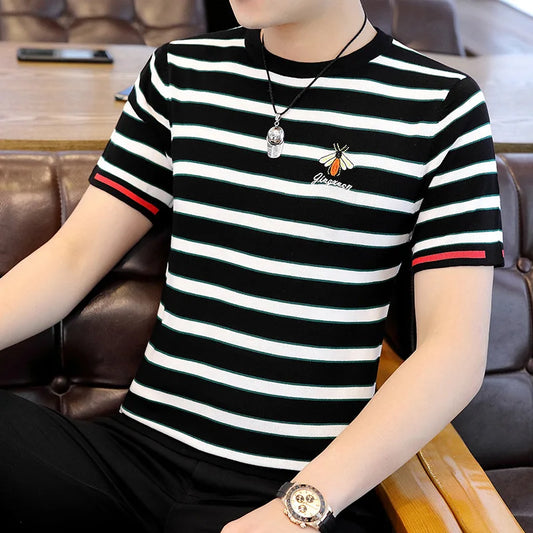Men's Summer Knitted Pullover T-Shirt