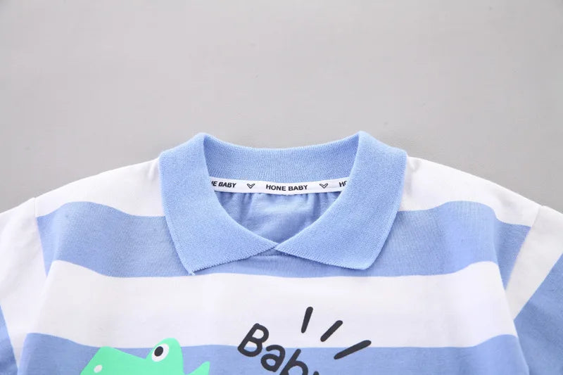 Baby Cartoon Excavator T-Shirt & Shorts 2-Piece Set