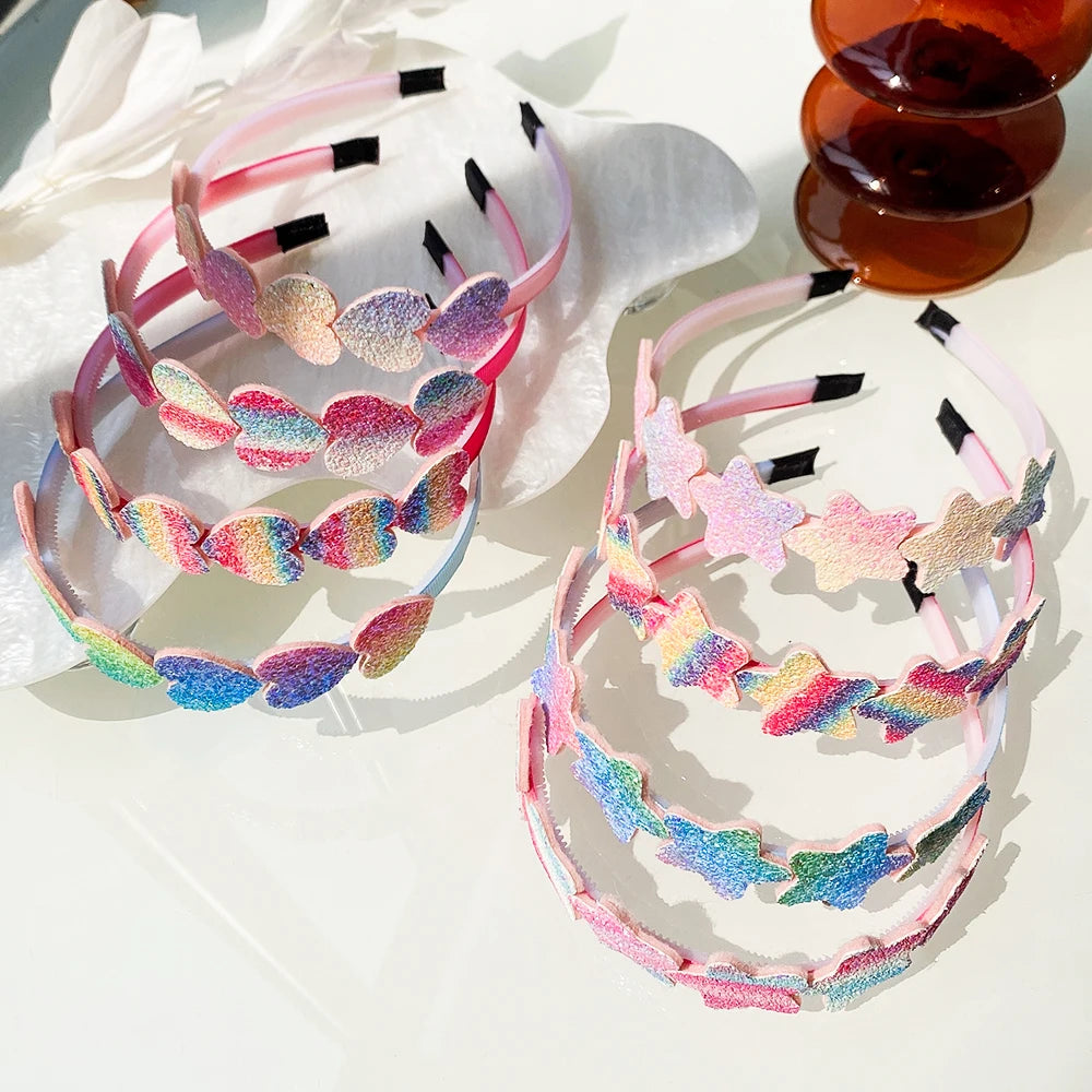 Fashion Glitter Hair Bands for Girls – Cute Bow, Stars, and Colorful Hair Hoop Accessories for Kids