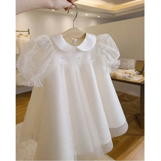 Princess Tulle White Dress for Baby Girls