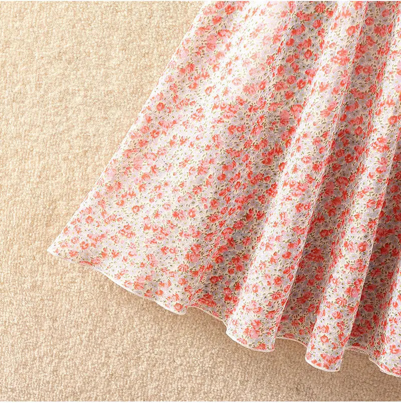 Floral Chiffon Long Skirt for Girls