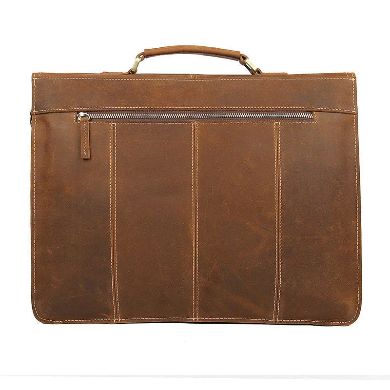 Genuine Leather Briefcase – Formal Business Bag for 15" Notebook PC