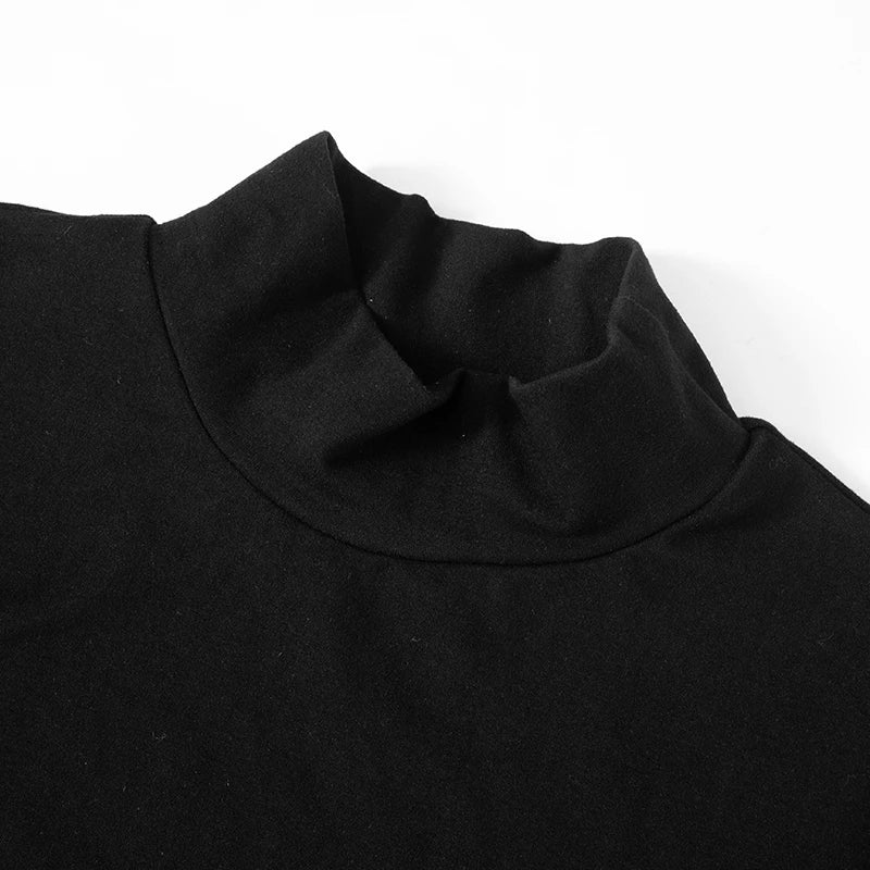 Summer 2024 Turtleneck Half Sleeve Bodycon Dress