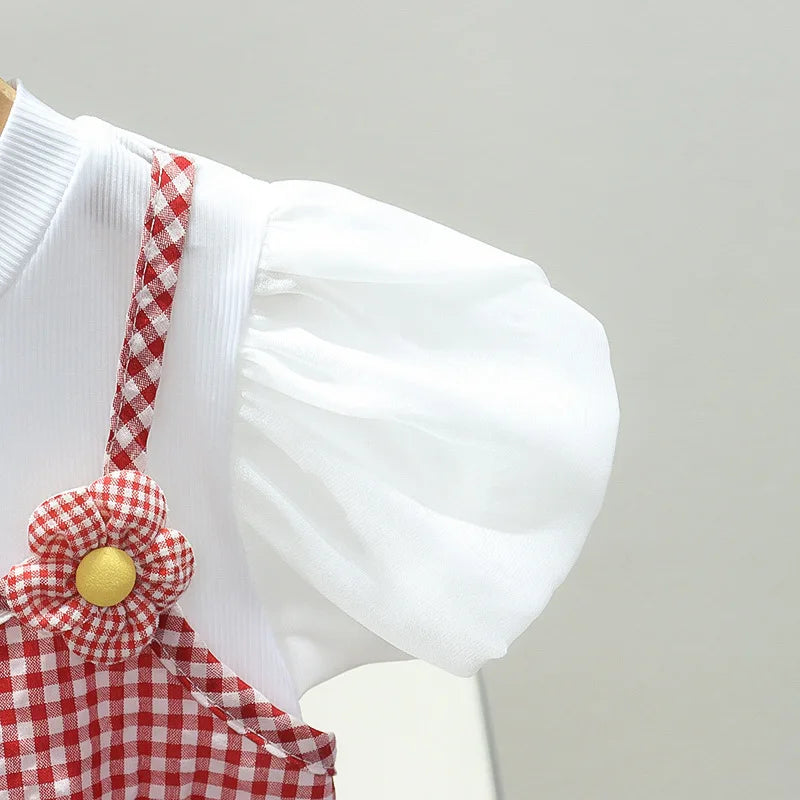 Summer Baby Girls Clothing - Dress Spliced Plaid Princess Dress 0-4Y