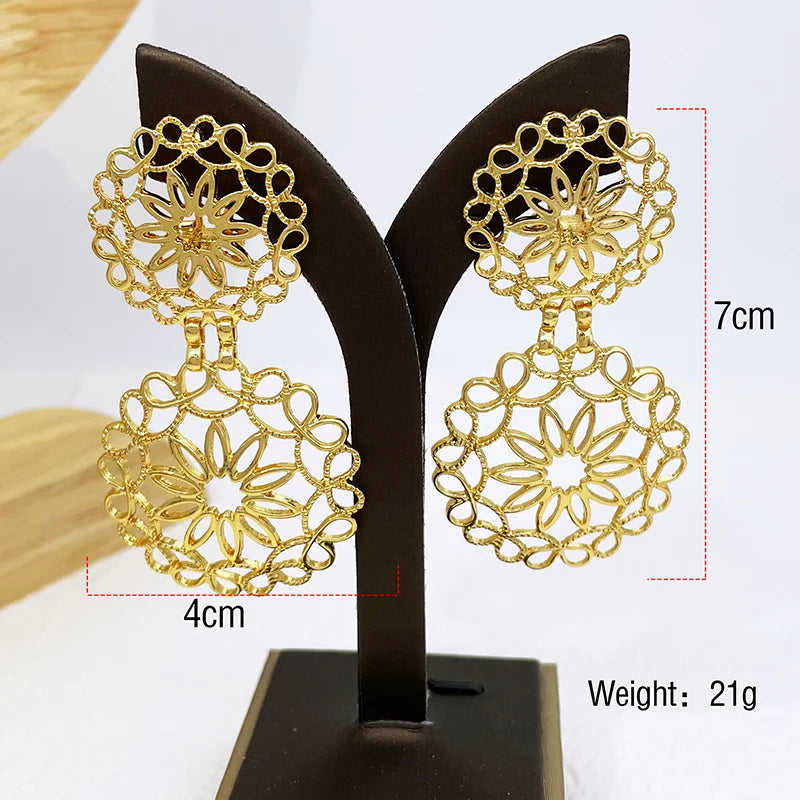 Luxury Two-Tone Big Drop Earrings - Trending Wedding & Party Jewelry