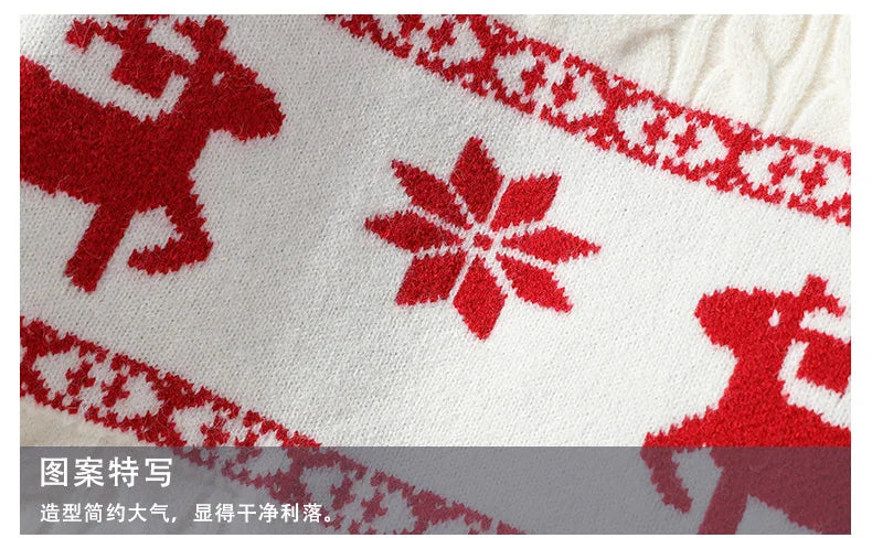 Men's Luxury Cashmere Christmas Sweater – Thick, Warm Deer Print
