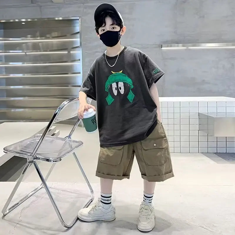 Boys' Summer Cotton T-Shirt & Shorts Set – Japan High Street Fashion