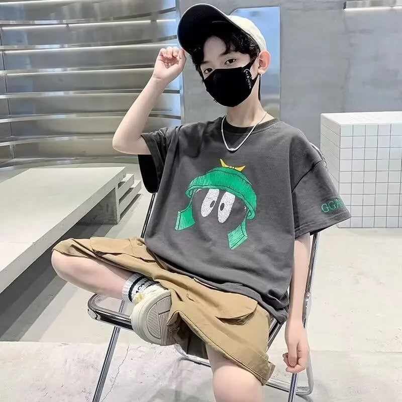 Boys' Summer Cotton T-Shirt & Shorts Set – Japan High Street Fashion
