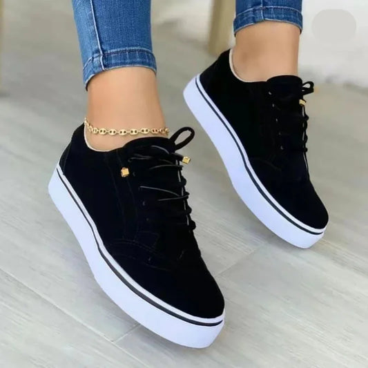 Women's Casual Lace-Up Sneakers - Versatile Spring Flats