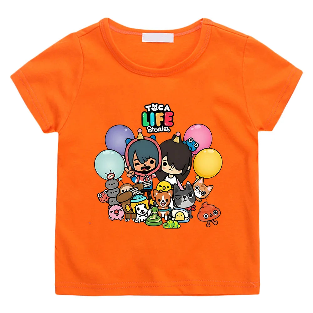 Toca Boca & Gacha Life Graphic T-Shirt for Kids - Comfy Summer Tee