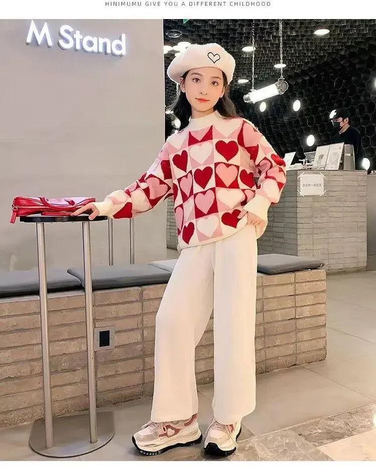Autumn/Winter Girls' Thickened Knitted Sweater - Christmas Edition